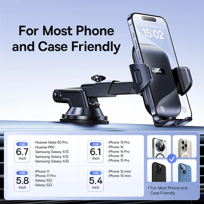 Baseus Car Phone Holder Sucker for Dashboard Windshield Vent Mobile Car Holder Clamp For iPhone Pro Max X Xiaomi Huawei Samsung