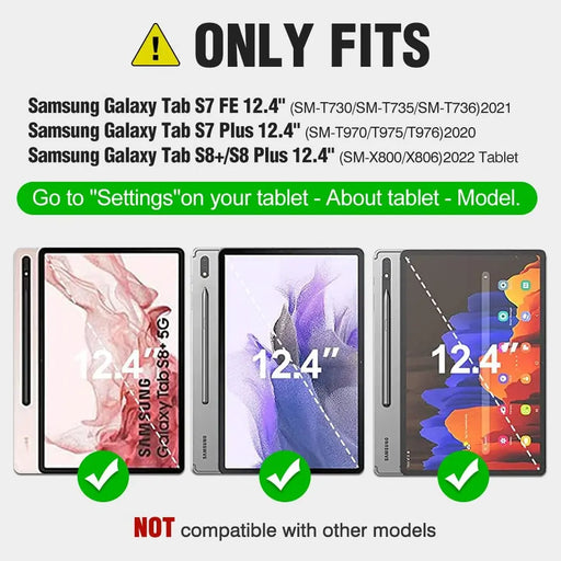 NILLKIN For Samsung Galaxy Tab S7 FE Case with Keyboard 12.4 inch Multi-Angle Detachable Bluetooth Keyboard Case For Tab S8 Plus