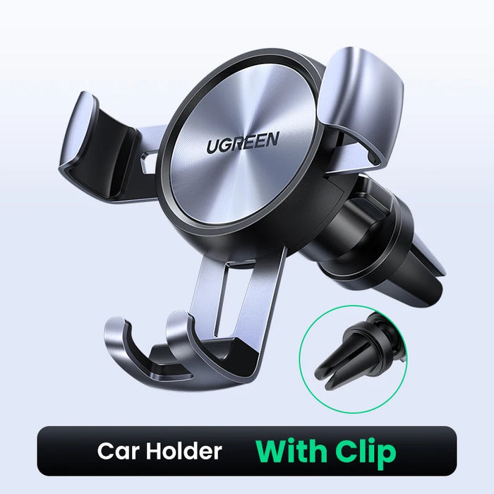 【លក់ថ្មី】 UGREEN Car Phone Holder Gravity Phone Stand for Xiaomi Samsung iPhone 16 15 14 Pro Max Air Vent Car Holder Stand