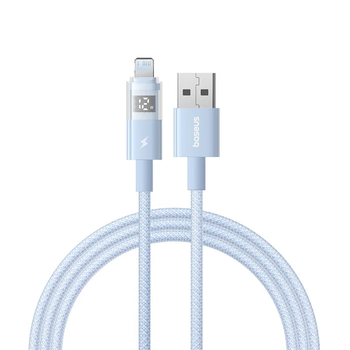 Baseus 2.4A USB Cable For iPhone 14 13 12 LED Display USB Cable for iPad Pro Fast Charging Data Wire For iPhone 7 6S