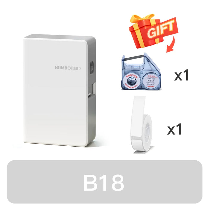 NIIMBOT B18 Mini Portable Label Printer Thermal Transfer Pocket Label Maker With Long Life Ribbon And PET Stickers Gift