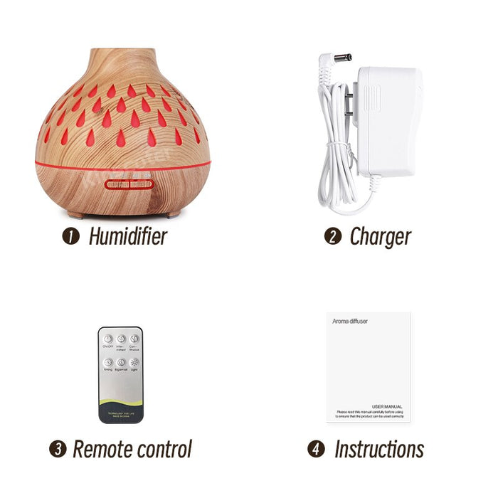 Essential Oil Diffuser with Remote Control, 400ml Cool Mist Humidifier, 12 Hours Operation Aroma Diffuser