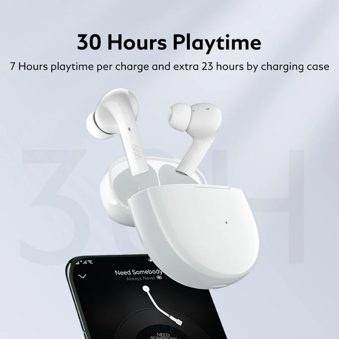 QCY T18 Wireless Earphones Bluetooth 5.2 Earbuds QCC3040 aptX Voice 32kHz 4 Mic CVC HD Call Headphones Dual-device Connection