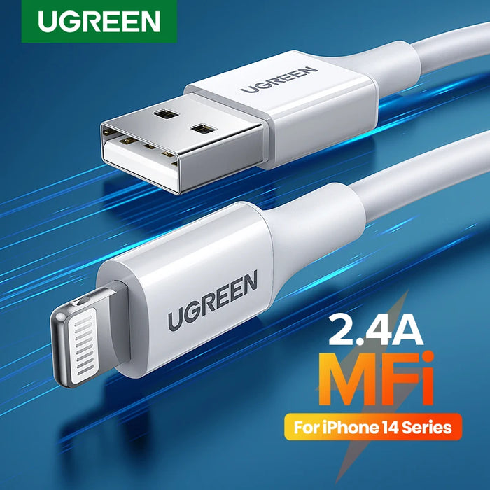 UGREEN MFi USB to Lightning Cable for iPhone 14 13 12 Pro Max 2.4A Fast Charging for iPhone for iPad Phone Data Cable