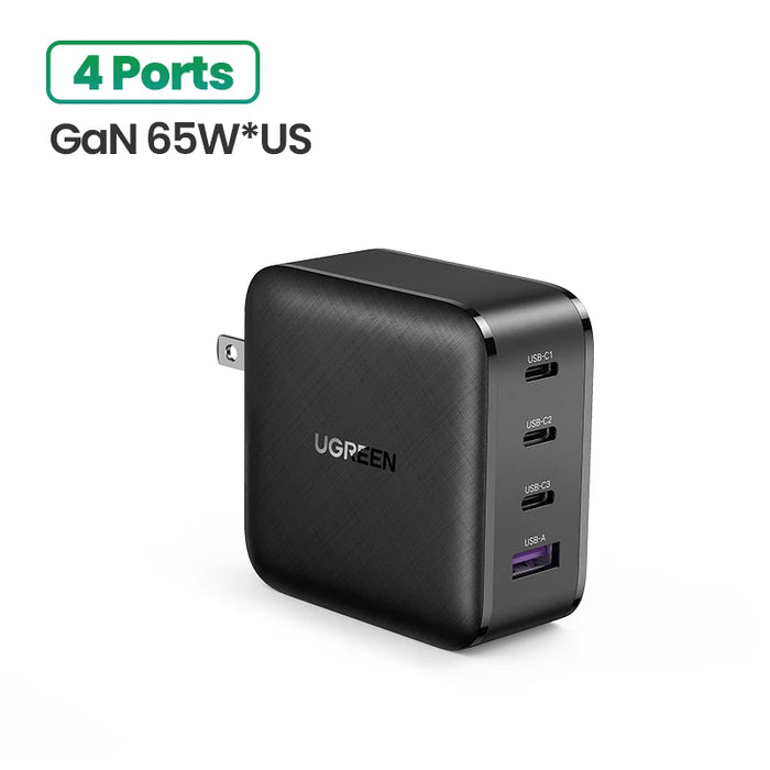 【US Plug】UGREEN 100W GaN Charger USB C Charger QC4.0 3.0 Quick Charge For Macbook Laptop Tablet PD Fast Charger For iPhone 15 14