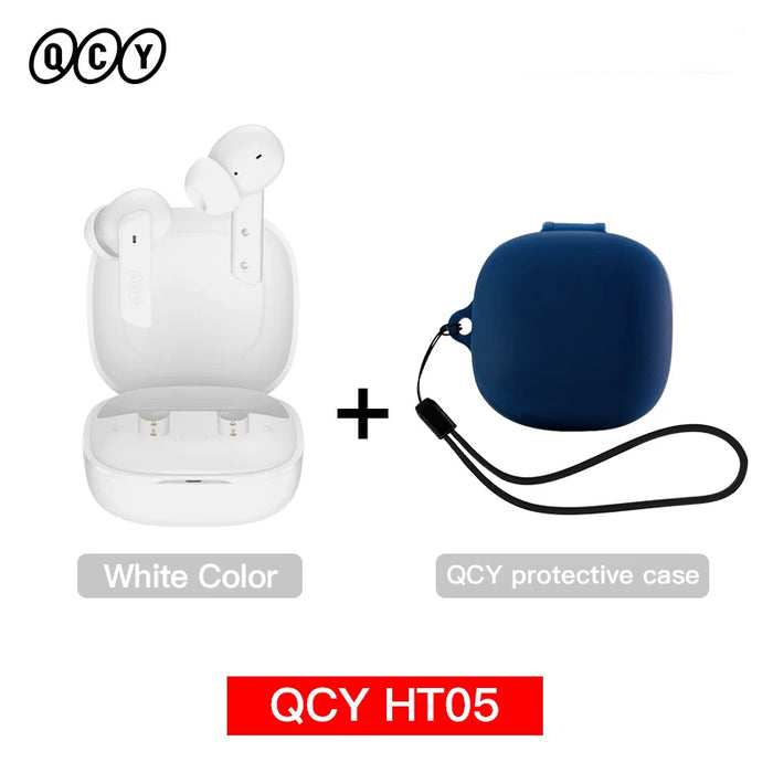 QCY HT05 ANC Wireless Earphone 40dB Noise Cancelling Bluetooth 5.2 Headphone 6 Mic ENC HD Call TWS Earbuds Transparency Mode