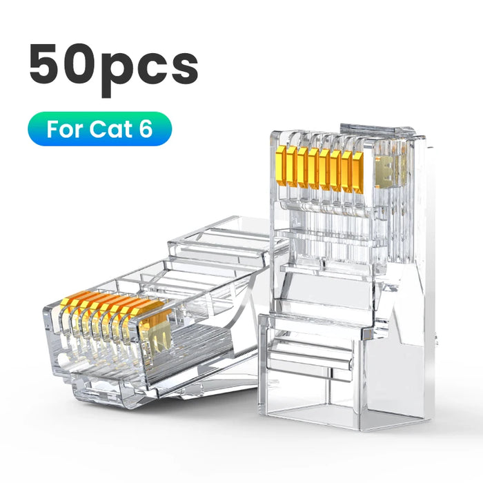 UGREEN RJ45 Connector Ethernet Cable Cat6 Connector 50pcs-300pcs Ethernet Cable Crimp Connectors UTP Network Plug for Network