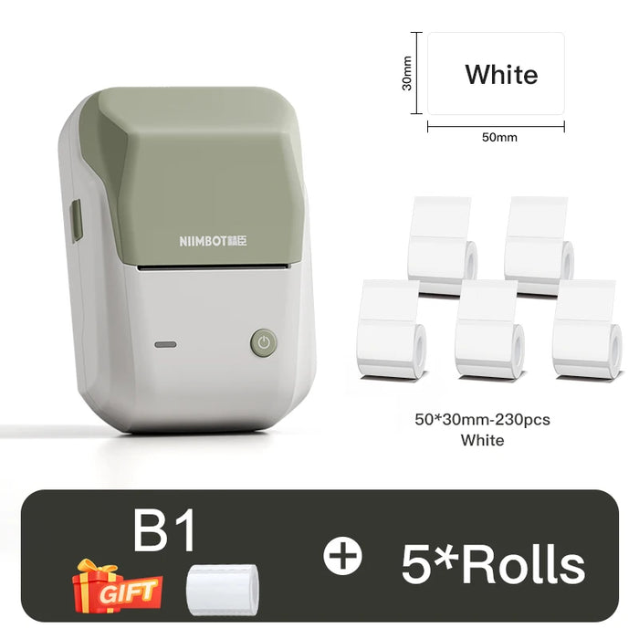 Niimbot B1 Mini Thermal Printer ប៊្លូធូស ប៊្លូធូស ផ្លាកហោប៉ៅចល័ត ម៉ាស៊ីនព្រីនស្ទិកឃ័រស្ទិកឃ័រដោយខ្លួនឯងសម្រាប់អាជីវកម្មខ្នាតតូច 