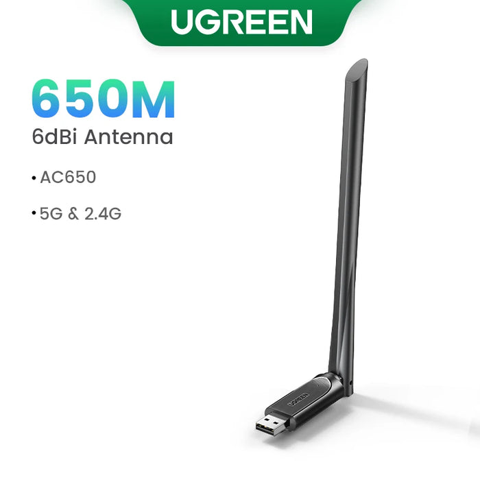 UGREEN WiFi Adapter AC650 AX1800 WiFi6/5 5G&2.4G USB WiFi Card Dongle for Desktop Laptop Wifi Antenna USB Ethernet Network Card