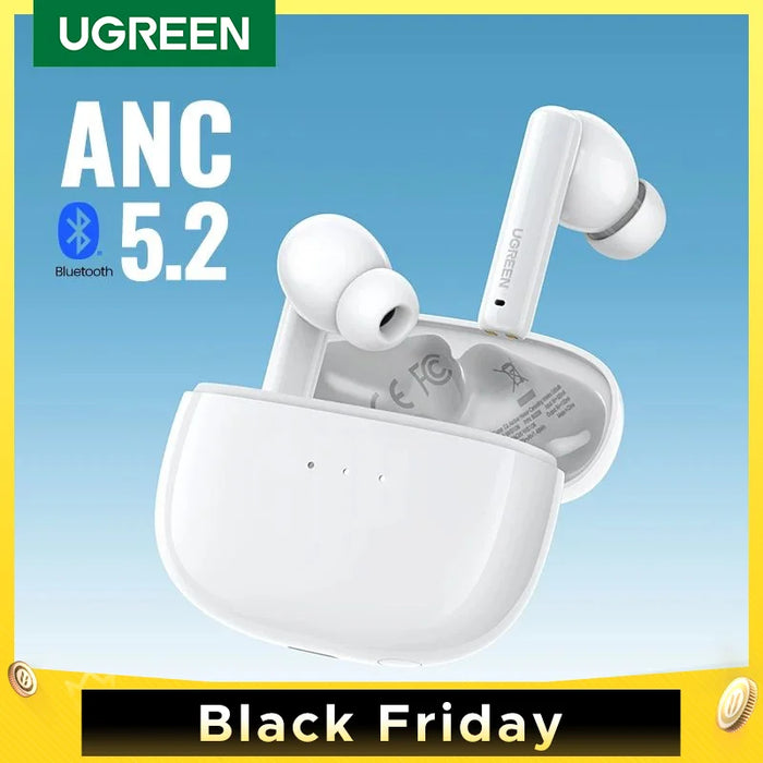 UGREEN HiTune T3 ANC Wireless TWS Bluetooth 5.2 Earphones Headset Active Noise Cancellation, in-Ear Mics Handfree Phone Earbuds