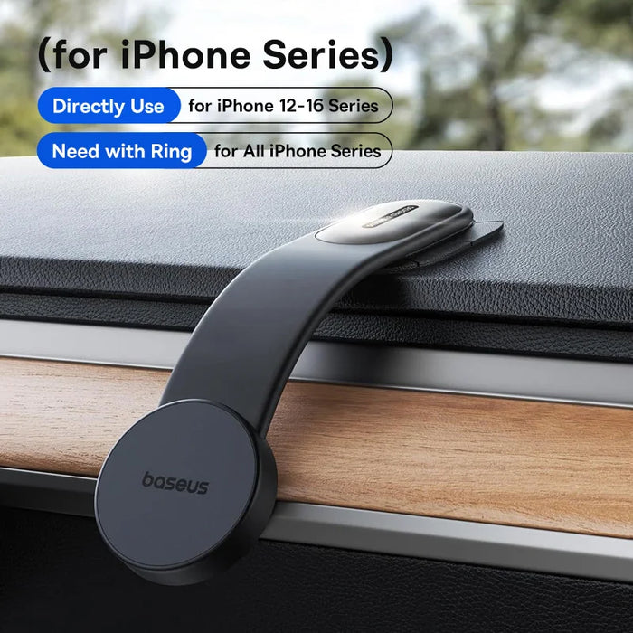 Baseus Magnetic Car Mobile Phone iPhone Holder Easy Paste Mount Stand Phone Holder for iPhone 13 14 15 Dashboard Center Console