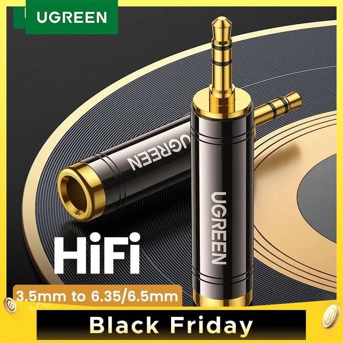 UGREEN 3.5mm to 6.5mm 6.35mm 1/4 Adapter Gold Plated Pure Copper 6.5mm Male to AUX Female to Jack Mono Adapter Audio Connector