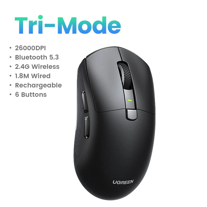 UGREEN 26000DPI Wired Gaming Mouse Bluetooth Mouse Triple Mode Connectivity Ultra-Light Wireless Bluetooth Gaming Mouse