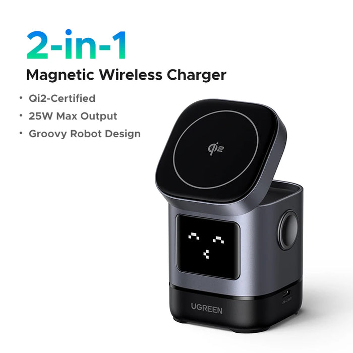 UGREEN Uno Qi2 25W Magnetic Wireless Charger Charging Stand For iPhone 16 Pro Max/AirPods 4 For MagSafe Fast Charger