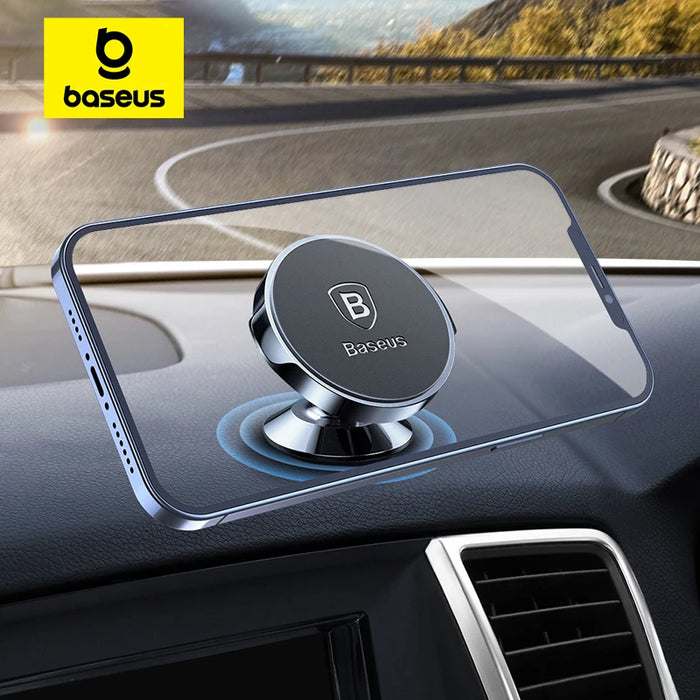 Baseus Magnetic Car Phone Holder In Car for iPhone Full Rotation Metal Phone Holder Stand Sticker Universal Car Holder