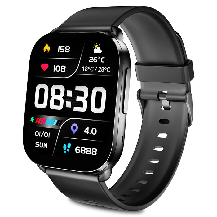 QCY Watch GS Bluetooth Call Smartwatch 2.02'' Full Touch Screen Fitness Tracker for 100+ Sport Modes Health Monitor Smart Watch