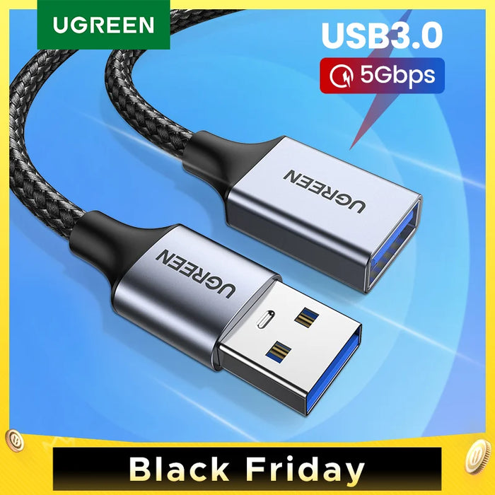 Ugreen USB 3.0 Cable USB Extension Cable Male to Female Data Cable USB3.0 Extender Cord for PC TV USB Extension Cable