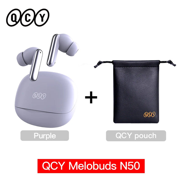 QCY Melobuds N50 ANC Bluetooth 5.4 Wireless Earphones Active Noise Cancellation 6 Mics Clear Call Earbuds Multipoint Connection