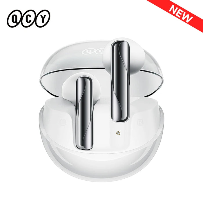 QCY AilyBuds Clear Wireless Earphones Bluetooth 5.3 TWS Earbuds Semi in-Ear Gaming Headset 4 Mics ENC Touch Control Headphones