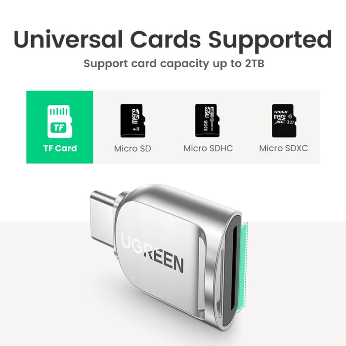 UGREEN Card Reader USB-C to Micro SD TF Card OTG Adapter for Laptop PC Tablet Phone Windows MacOS USB3.0 Memory Cardreader