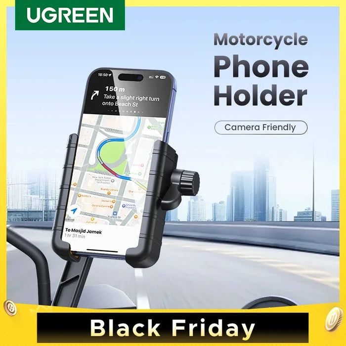 UGREEN Motorcycle Phone Holder Universal Handlebars Camera Friendly For iPhone 16 15 14 Pro Max 360° Rotation Cell  Phone Stand