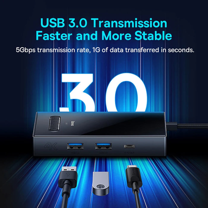 Baseus Dual HDMI USB HUB DP 8K 30Hz HDMI Adapter 8 in 1 Splitter USB A 3.0 PD 100W VGA Dock for MacBook Pro Air M2 M1 USB C HUB