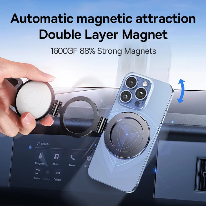 Baseus Magnetic Car Mobile Phone Holder Foldable Mount Stand for iPhone 12-16 Xiaomi Samsung Center Console Dashboard Paste