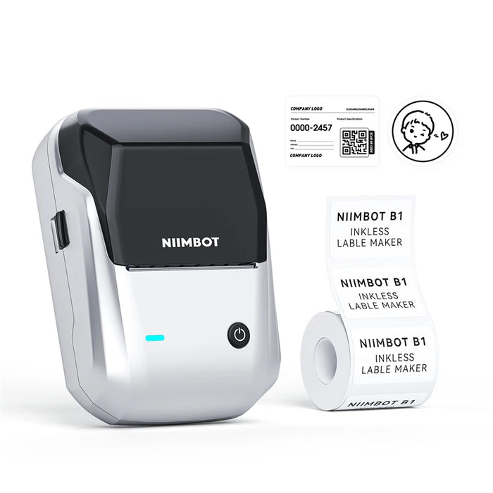 NIIMBOT B1 Portable Thermal Printer With Tapes 2 Inch Adhesive Label Printer Mini Bluetooth Sticker Maker Support Smartphones PC