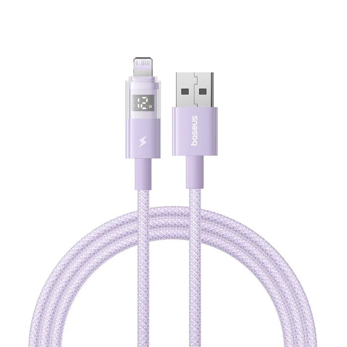 Baseus 2.4A USB Cable For iPhone 14 13 12 LED Display USB Cable for iPad Pro Fast Charging Data Wire For iPhone 7 6S