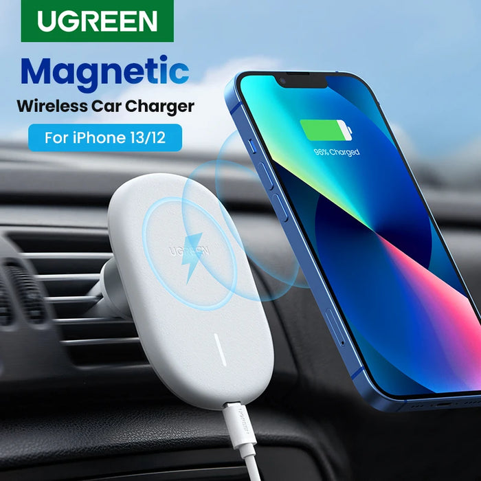 UGREEN Magnetic Wireless Car Charger for iPhone 13 12 Wireless Charging Qi Car Phone Holder Air Vent Wireless Car Chargers