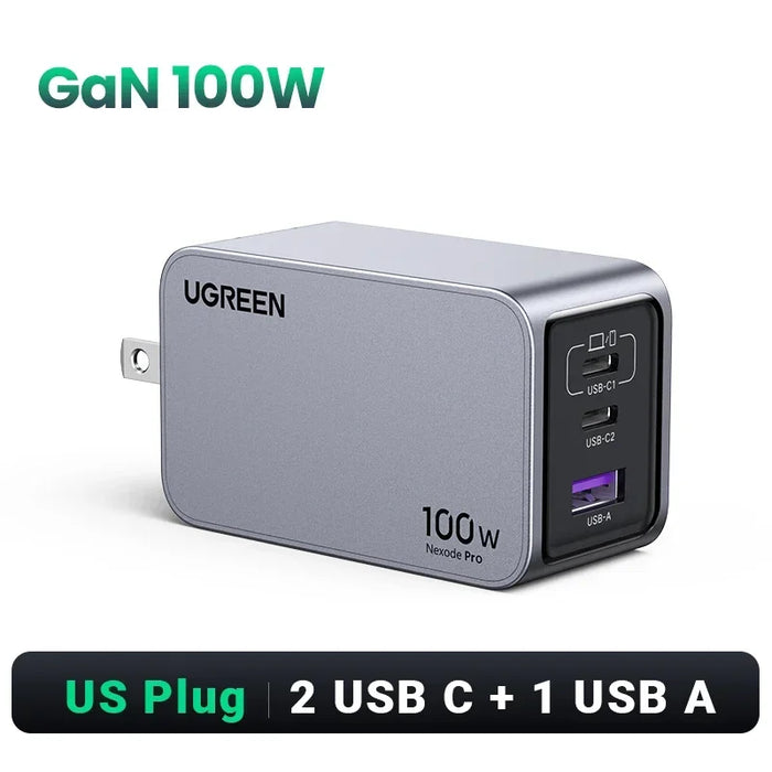 UGREEN 100W GaN Charger USB C Charger QC4.0 3.0 Quick Charge For Macbook Laptop Tablet PD Fast Charger For iPhone 16 15 14 Pro