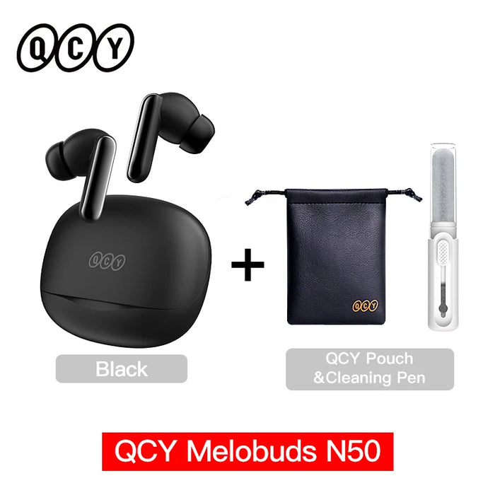 QCY Melobuds N50 ANC Bluetooth 5.4 Wireless Earphones Active Noise Cancellation 6 Mics Clear Call Earbuds Multipoint Connection