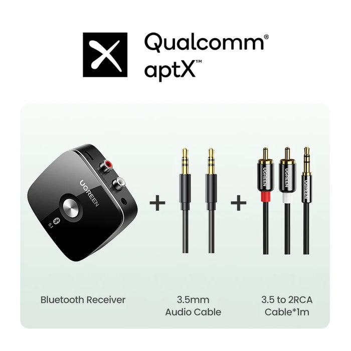 【RU special】 UGREEN RCA Bluetooth aptX HD Wireless For Speaker Earphones Adapter