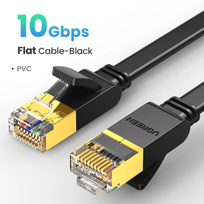 UGREEN Cat 7 Ethernet Cable Cat7 High Speed Flat Gigabit STP RJ45 LAN Cable 10Gbps Network Cable Patch Code for Router Ethernet