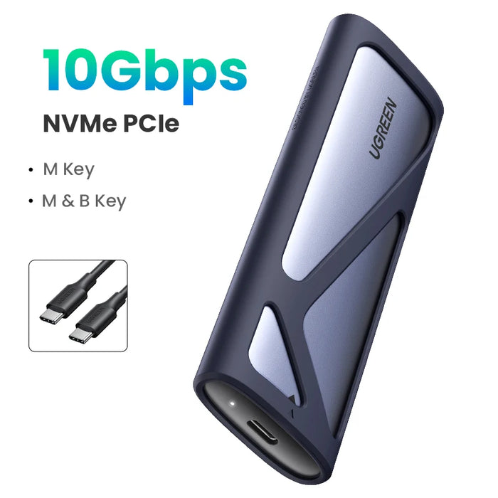 UGREEN M.2 NVMe SSD Enclosure NVMe SATA ទៅ USB 3.1 Gen2 10 Gbps NVMe PCI-E Dual ProtocolM.2 SSD Case Support UASP សម្រាប់ Hard Disk