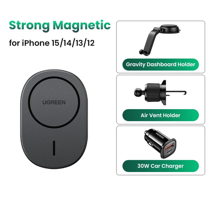 UGREEN Magnetic Car Wireless Charger Phone Holder Stand For iPhone 15 14 13 12 Pro Max Charging for Magsafe Car Charger 7.5W