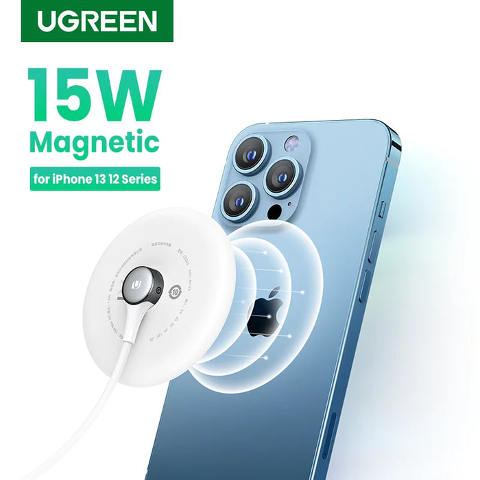 UGREEN Magnetic Wireless Charger 7.5W For For iPhone 14 Pro Max/iPhone 13 AirPods Magnet Wireless Chargers USB C Cable Portable