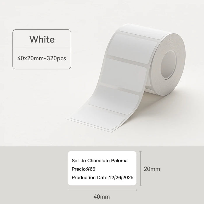 2 Rolls NIIMBOT B21 B3S Thermal Label Clothing Price Food Self-adhesive Tag Waterproof Smart Office Pocket Printer Label Paper