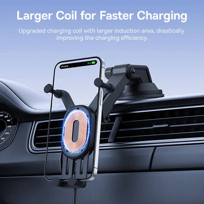 Baseus Car Wireless Charger 15W Auto Car Mount Phone Holder Stand For iPhone Samsung Xiaomi Fast Charging