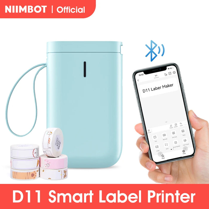 ម៉ាស៊ីនបង្កើតស្លាក NiiMbot D11 ម៉ាស៊ីនបោះពុម្ពស្លាកសញ្ញាប៊្លូធូសឥតខ្សែ ចល័ត ប៊្លូធូស កំដៅពុម្ពច្រើន មានសម្រាប់ការិយាល័យផ្ទះ 