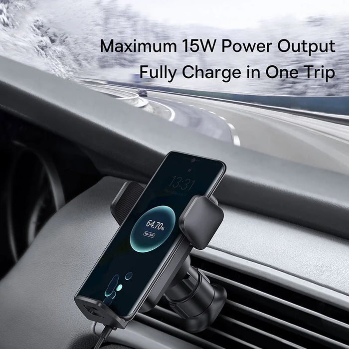 Baseus Car Wireless Charger Phone Holder Infrared RGB 15W QI for Xiaomi Samsung Huawei Car Mount Fast Charging Easy Control