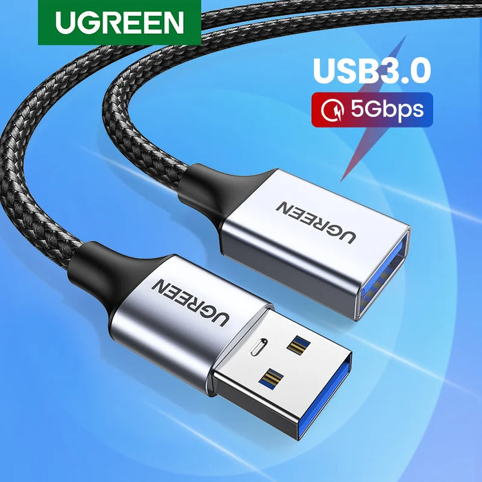 Ugreen USB 3.0 Cable Extension Cable USB Male to Female Data Cable USB3.0 Extender Cord for PC TV USB Extension Cable