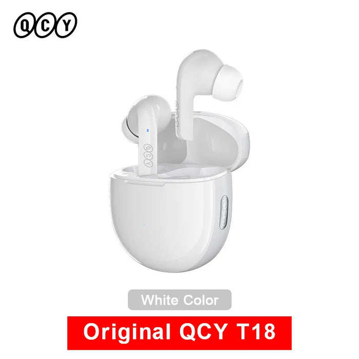 QCY T18 Wireless Earphones Bluetooth 5.2 Earbuds QCC3040 aptX Voice 32kHz 4 Mic CVC HD Call Headphones Dual-device Connection