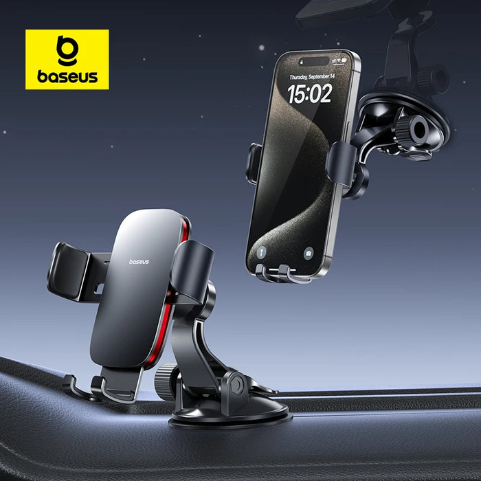 Baseus Metal Car Mount Suction Cup Sucker Car Phone Holder Stand Mobile Cell Support For iPhone Huawei Xiaomi Redmi Samsung