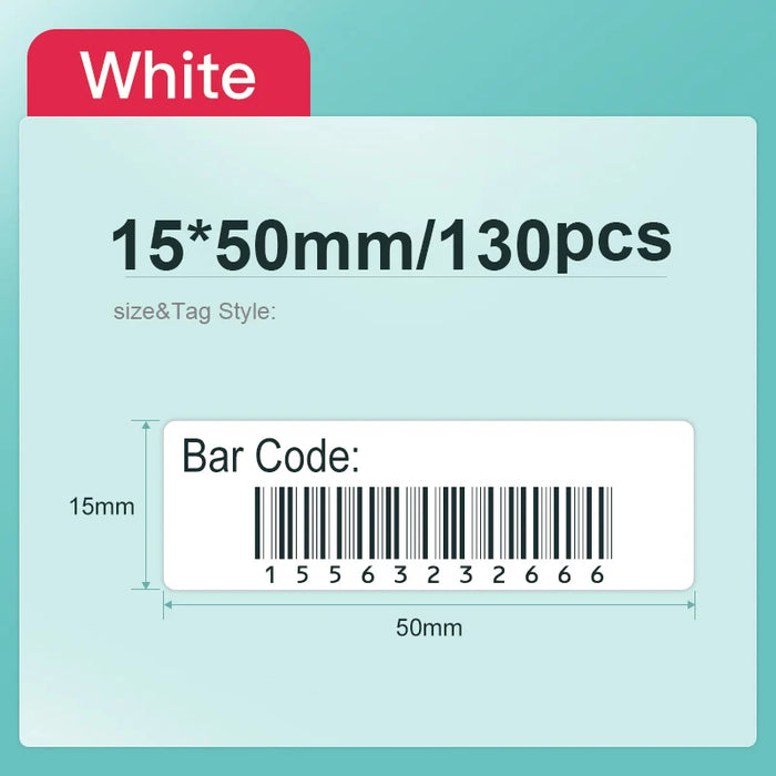 Niimbot D11/D110/D101 Pure Color Label Barcode Price White Labels Waterproof Oil-proof Tear Resistant Transparent Clear Sticker