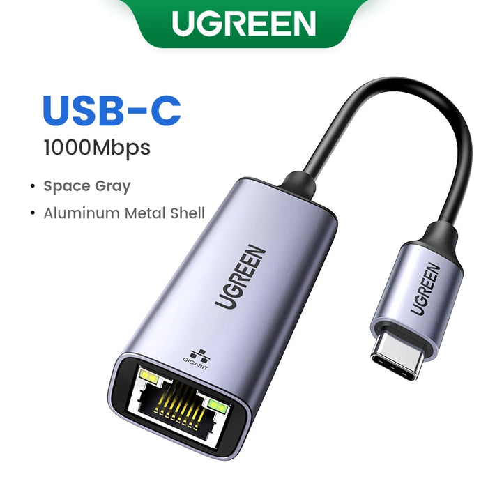 UGREEN USB C Ethernet Adapter 1000/100Mbps USB Lan RJ45 Thunderbolt 3 for Laptop Macbook Samsung iPad USB Ethernet Network Card