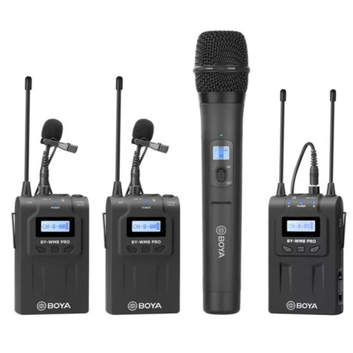 BOYA Professional UHF Condenser Wireless Lavalier Microphone BY-WM8 PRO System Handheld Mic For DSLR Camera Mixer Live Interview WHM8Pro and WM8ProK2
