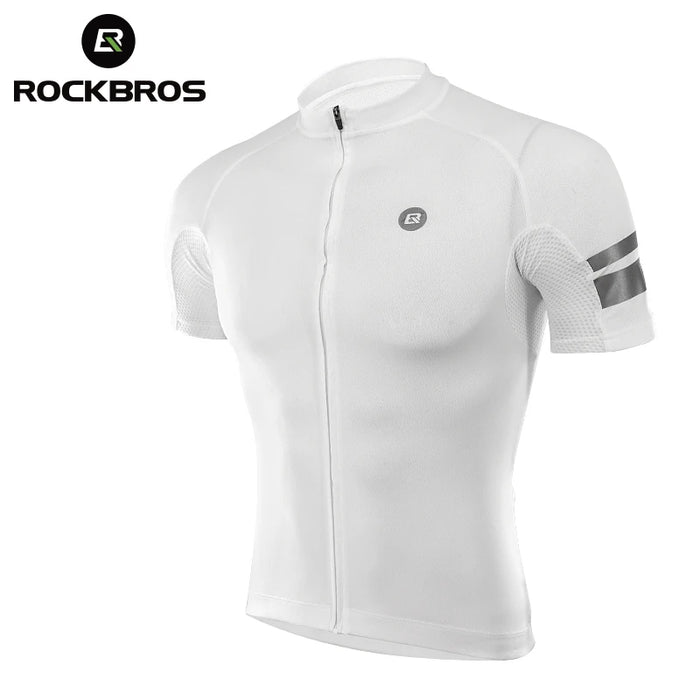 ROCKBROS Cycling Jersey Men Breathable Shirt Summer Jersey Clothes Bicycle Quick Dry Clothing Anti-UV Reflective Short Sleeve RK1009W CHINA