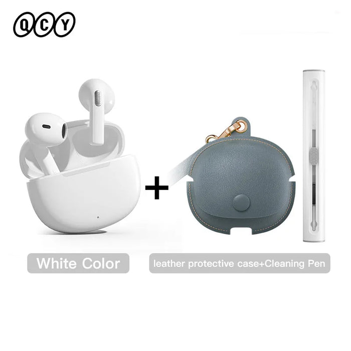 QCY T20 Wireless Headphones Bluetooth 5.3 TWS Earphones 13mm Big Driver HIFI Headset 4 Mics ENC HD Call Earbuds 68ms Low Latency