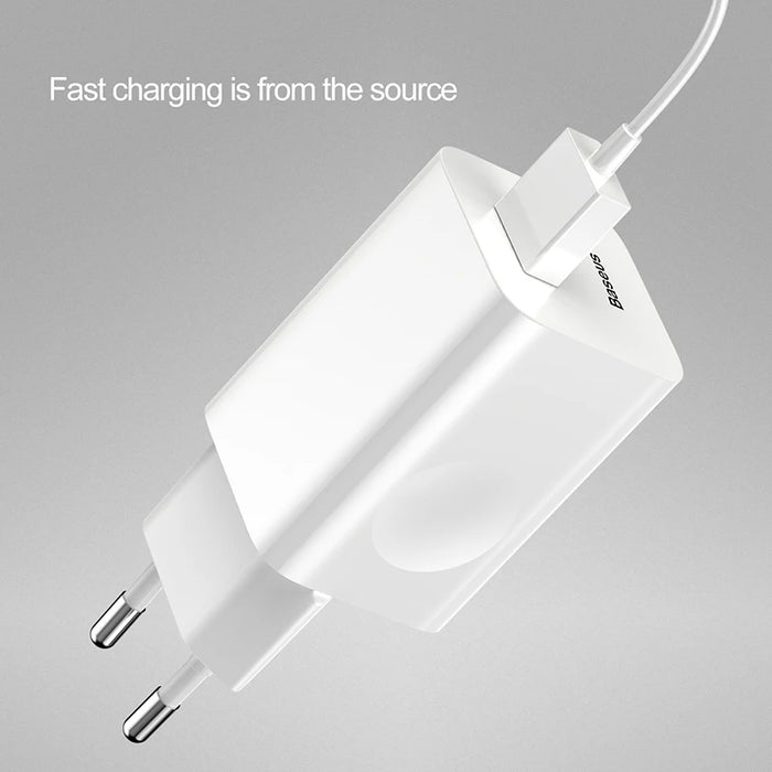 Baseus 24W USB Charger Fast Charger for iPhone 15 Quick Charge 3.0 Phone Charger for Samsung Huawei Xiaomi Mobile Phone Charger